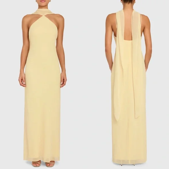 Amanda Uprichard Ashton Maxi Dress in Cornsilk Yellow Size XS NEW! New with tags - Picture 10 of 10